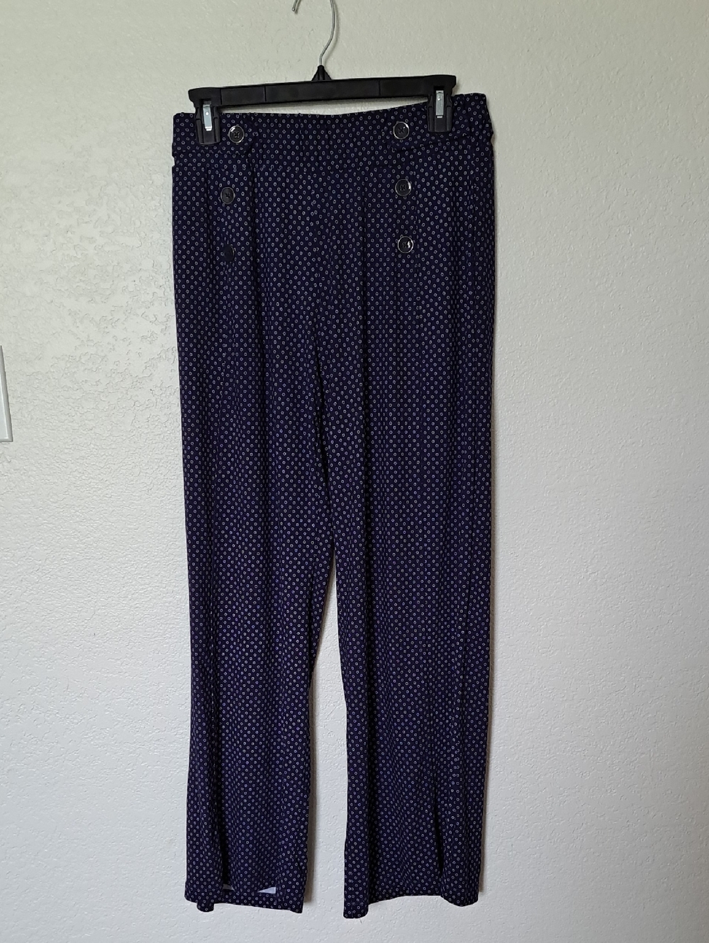 Robert Louis Navy Polka Dot Wide Leg Pants